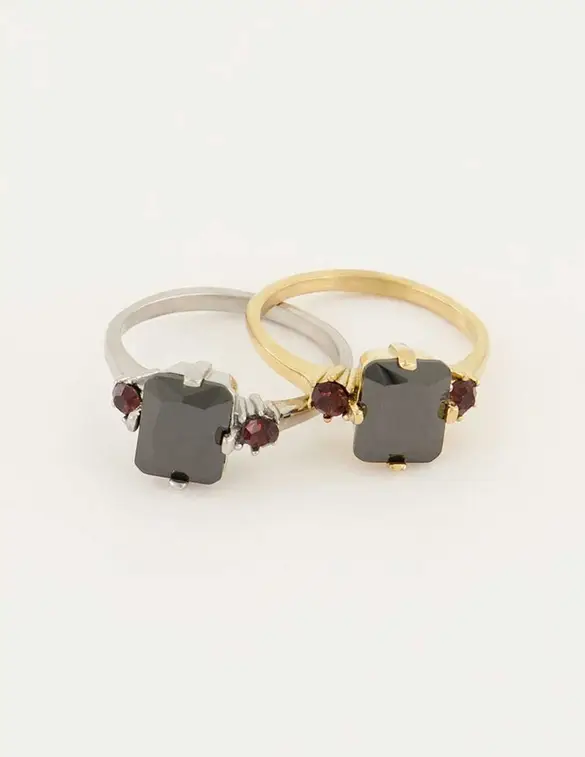 My Jewellery Ring black stone MJ06139