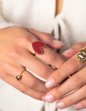 My Jewellery Ring burgundy heart MJ12616