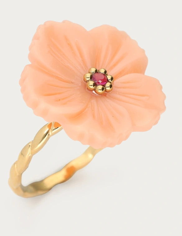 My Jewellery Ring peach shell flower OS MJ13742