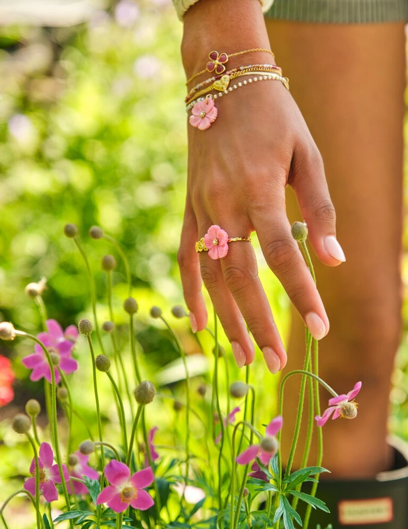 My Jewellery Ring pink shell flower OS MJ13741