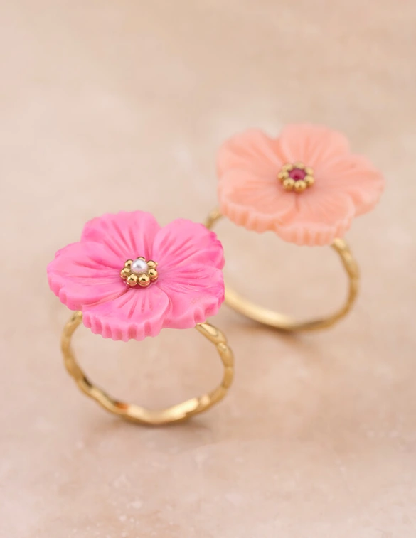 My Jewellery Ring pink shell flower OS MJ13741
