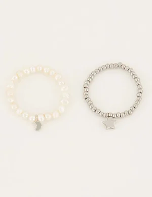 My Jewellery Ring Set 2 Pearls Star/Moon MJ06327