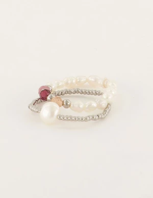 My Jewellery Ring Set Elastic Pearls Allover MJ06391