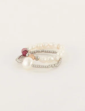 My Jewellery Ring Set Elastic Pearls Allover MJ06391