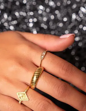 My Jewellery Ring square stone dots MJ09523