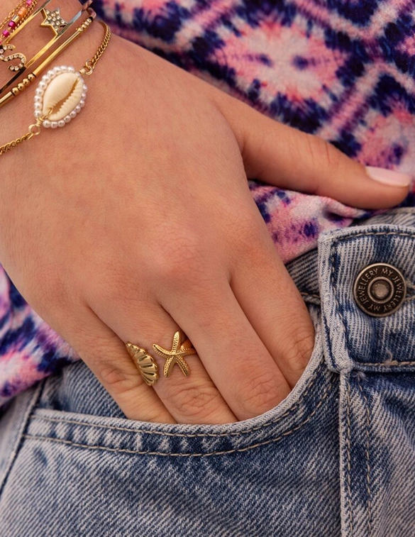 My Jewellery Ring statement shell & starfish MJ10775