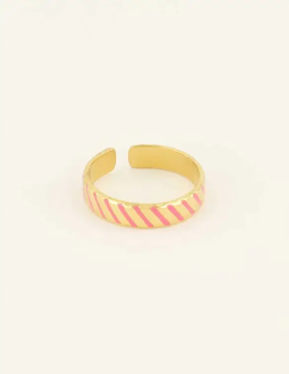 My Jewellery Ring stripe pink MJ08680