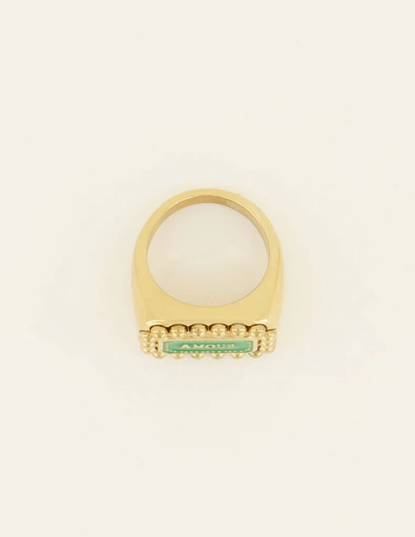 My Jewellery Ring with green amour enamel MJ07823