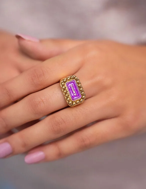 My Jewellery Ring with purple amour enamel MJ07826