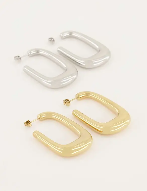 My Jewellery Shapes oorhangers rechthoek MJ05659