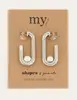My Jewellery Shapes oorhangers rechthoek parel MJ05664