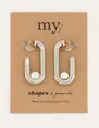 My Jewellery Shapes oorhangers rechthoek parel MJ05664