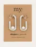 My Jewellery Shapes oorhangers rechthoek parel MJ05664