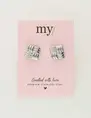 My Jewellery square braided earrings MJ10711