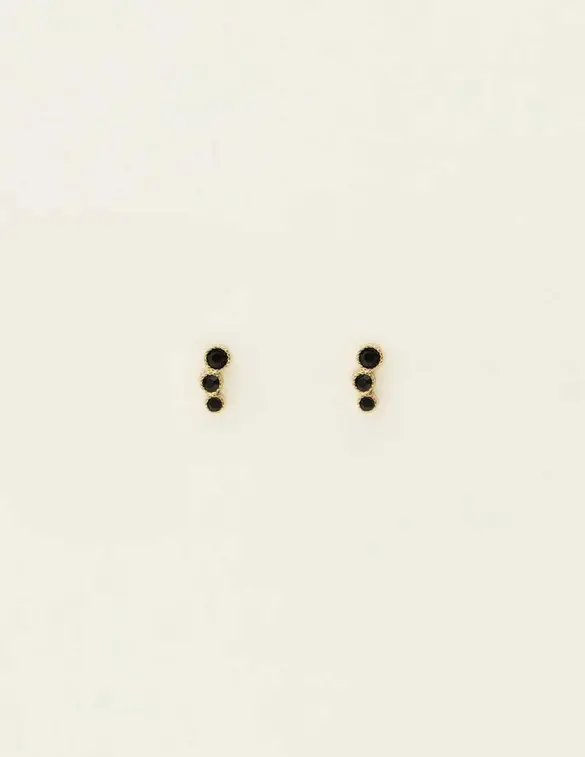 My Jewellery Studs 3 round strass black MJ09484