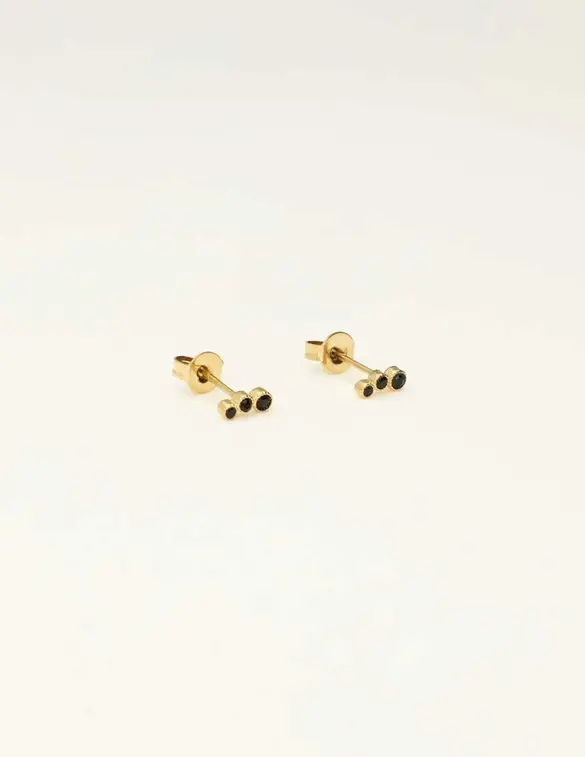 My Jewellery Studs 3 round strass black MJ09484