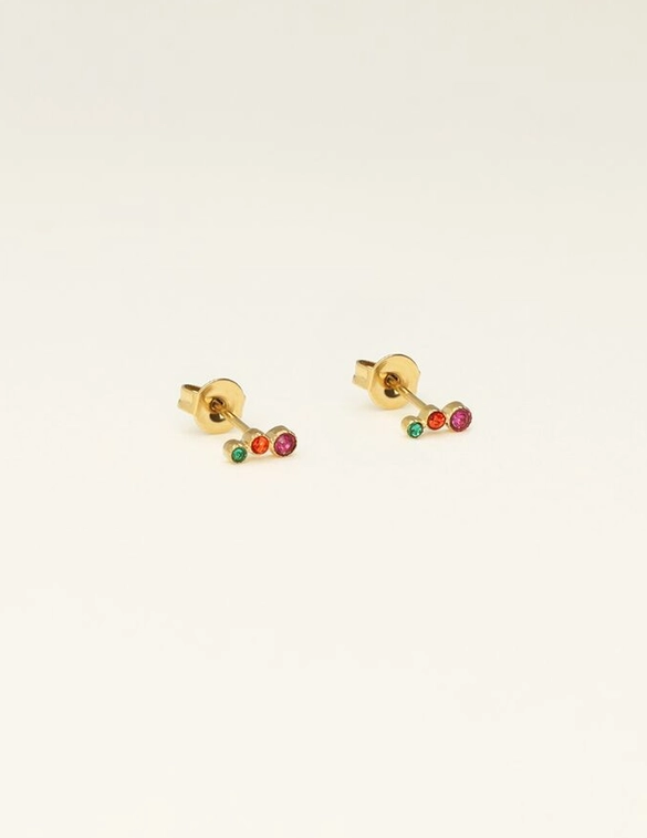 My Jewellery Studs 3 round strass pink MJ09481