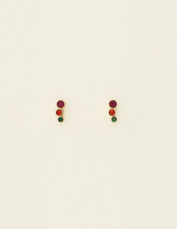 My Jewellery Studs 3 round strass pink MJ09481