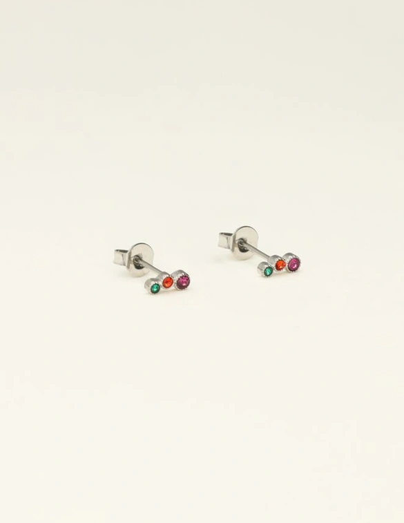 My Jewellery Studs 3 round strass pink MJ09481