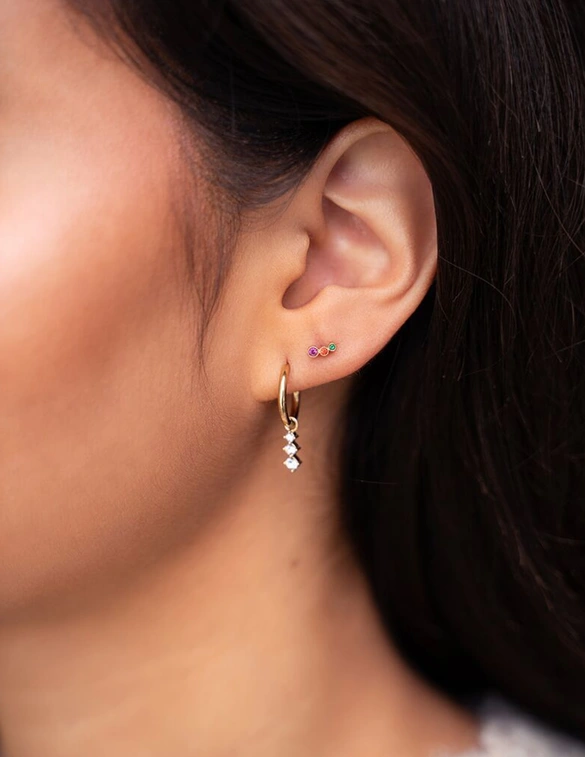 My Jewellery Studs 3 round strass pink MJ09481