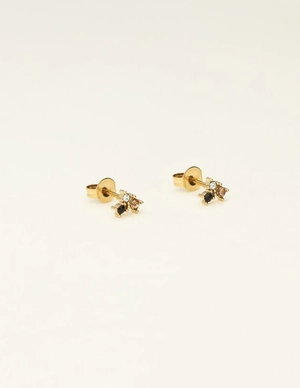 My Jewellery Studs 3 square strass multi black MJ09486