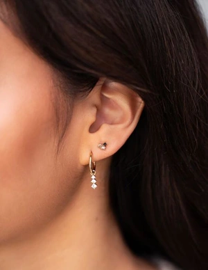 My Jewellery Studs 3 square strass multi black MJ09486