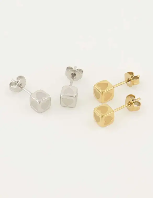 My Jewellery Studs blokje hart MJ05662