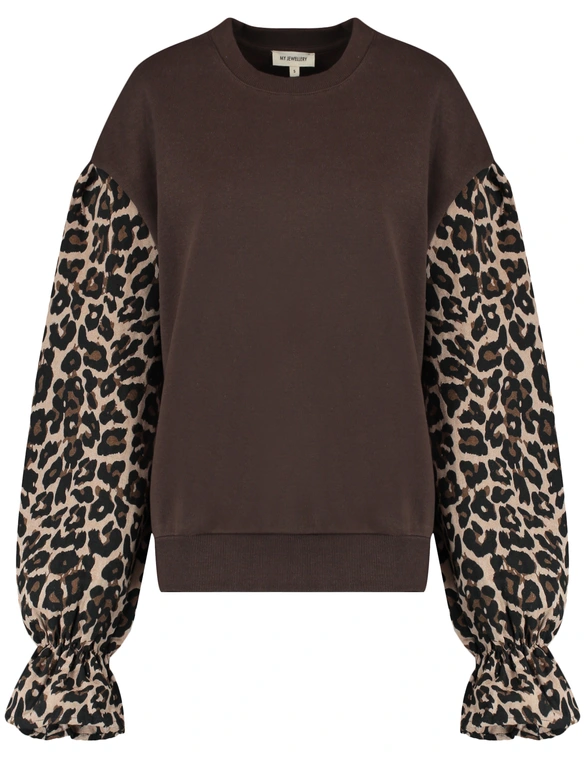 My Jewellery Sweater with leopard sleeves MJ14328