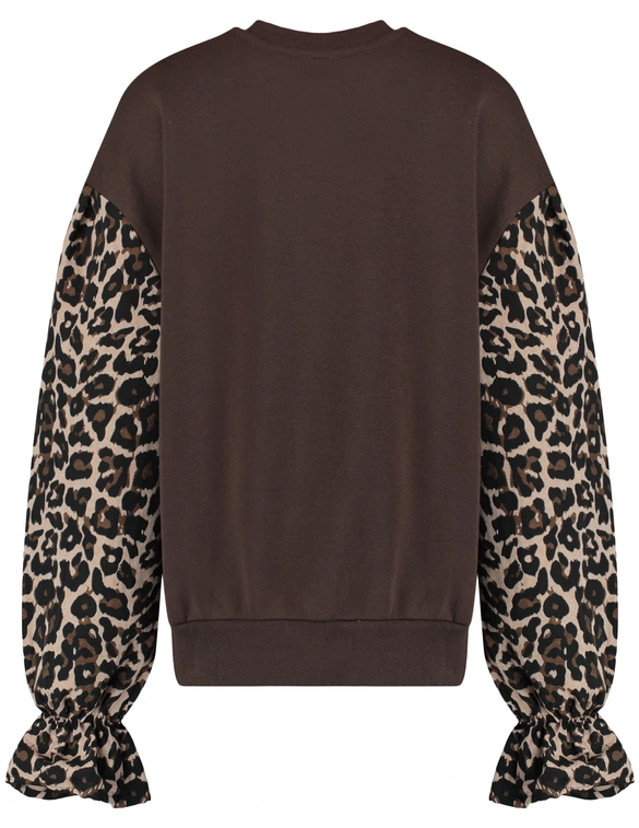 My Jewellery Sweater with leopard sleeves MJ14328