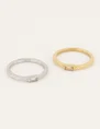 My Jewellery Vinage Ring Transparante Rechthoek&Structuur MJ05923