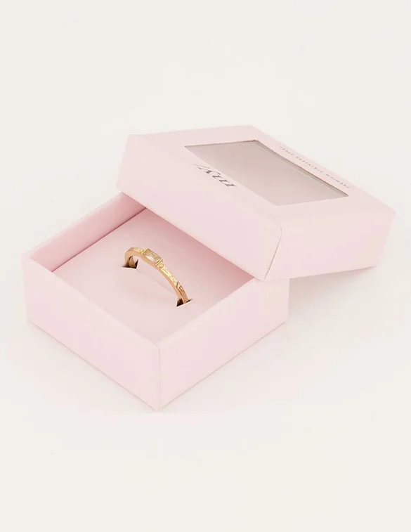 My Jewellery Vinage Ring Transparante Rechthoek&Structuur MJ05923