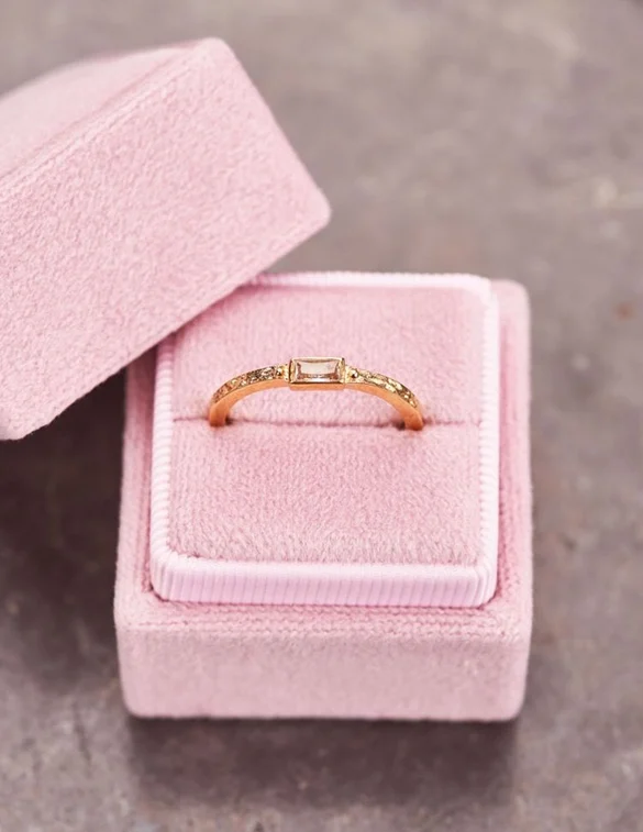 My Jewellery Vinage Ring Transparante Rechthoek&Structuur MJ05923