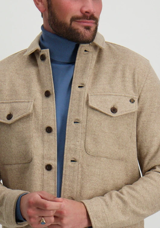 No Excess Overshirt Button Closure Melange 25510903