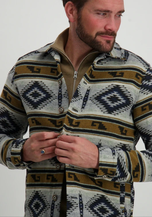No Excess Overshirt Button Closure Pattern 25510909