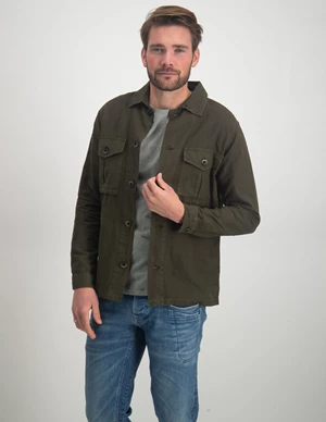 No Excess Overshirt Button Closure With Linen 15410242