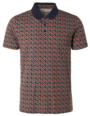 No Excess Polo Pique Allover Printed Stretch 19370319