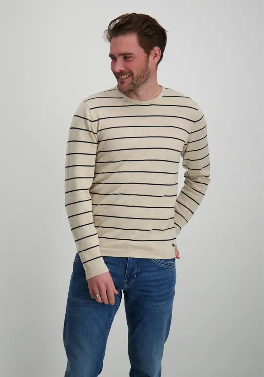 No Excess Pullover Crewneck 2 Coloured Stripe 23210161