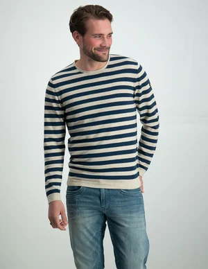 No Excess Pullover Crewneck Melange Stripes 19210106