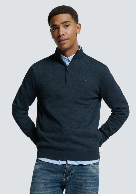 No Excess Pullover Half Zip 2 Coloured Melang N2185
