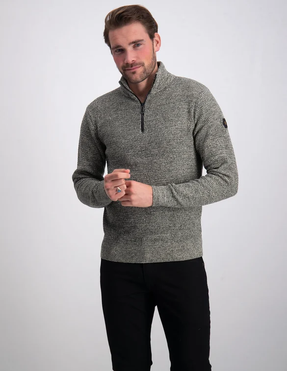 No Excess Pullover Half Zipper 2 Coloured Mel 17230904SN