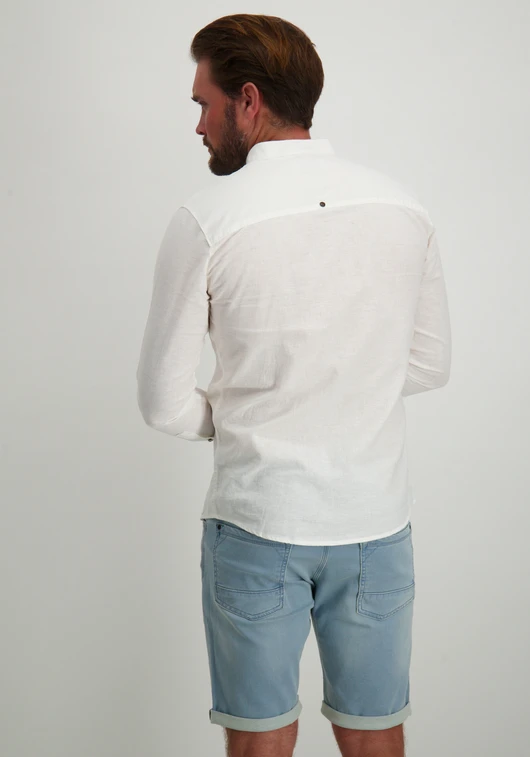 No Excess Shirt Granddad Solid With Linen 27470218SN