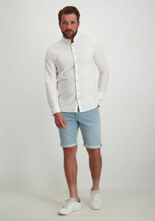 No Excess Shirt Granddad Solid With Linen 27470218SN