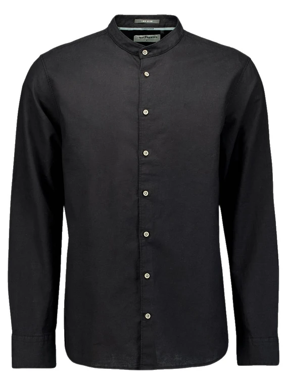 No Excess Shirt Granddad Solid With Linen 27470218SN
