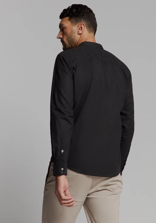No Excess Shirt Granddad Solid With Linen 27470218SN