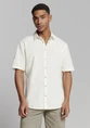 No Excess Shirt Short Sleeve Solid With Linen 27480321SN