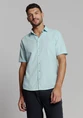 No Excess Shirt Short Sleeve Solid With Linen 27480321SN