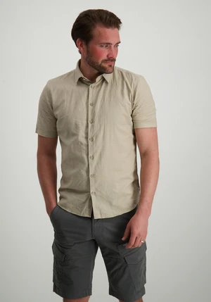 No Excess Shirt Short Sleeve Solid With Linen 27480321SN