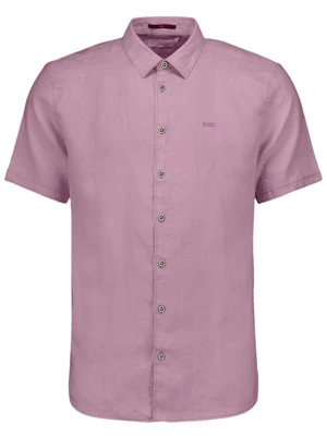 No Excess Shirt Short Sleeve Solid With Linen 27480321SN