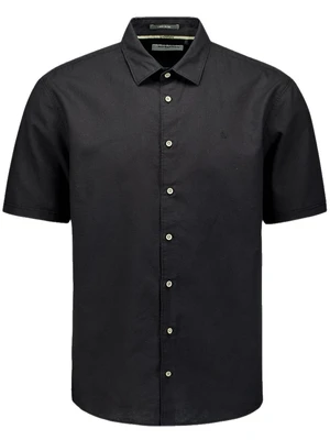 No Excess Shirt Short Sleeve Solid With Linen 27480321SN