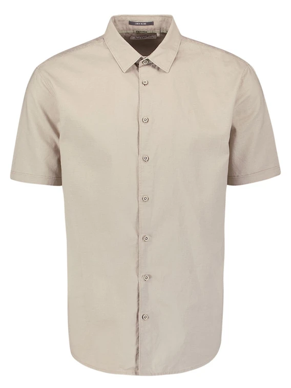 No Excess Shirt Short Sleeve Solid With Linen 27480321SN
